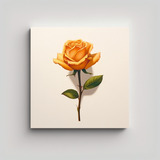 Cuadro Decorativo Canva: Rosa Naranja En Efecto Visual 40x40