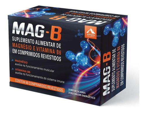 Mag B - 60 Comprimidos - Magnésio E Vitamina B6 Sabor Neutro