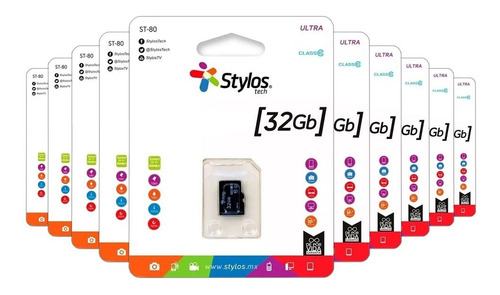 Kit 10 Tarjeta Memoria Micro Sd 32gb Stylos S/adaptado 