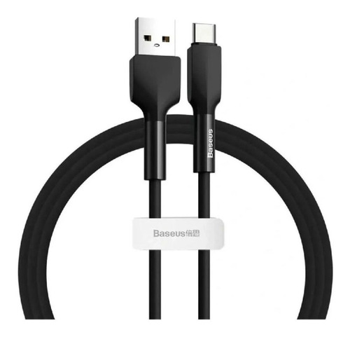 Cabo Usb C 2m Silica Gel Preto Baseus Reforçado Catgj-a01