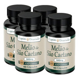 Melão De São Caetano 100% 60 Capsulas De 500mg Kit 4 Potes Sabor Sem Sabor