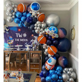 Set Astronauta Globos Decorativos Cohete Cumpleaños Cotillón