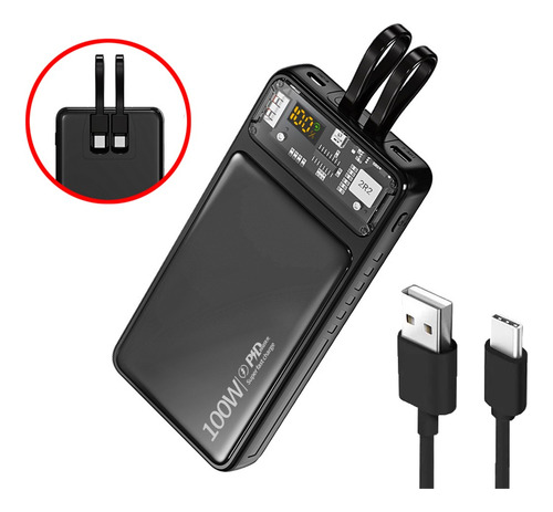 Power Bank 22800mah Con Cable/pantalla Pd100w/5a Ultrarápida