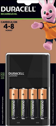 Kit Duracell Con Cargador Y 4 Baterías Recargables Aa