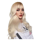 Peruca Lace Wig Franja Loira C7