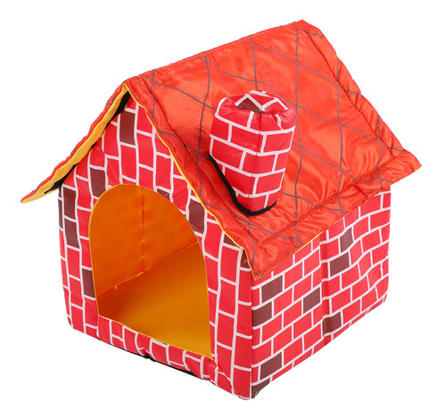 Cama Plegable Para Casa De Mascotas, De Ladrillo Rojo, Chime