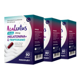 Kit 3 Melatonina Plus Acalentus + L Triptofano 90 Capsulas