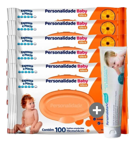 Kit Com 6 Pacote Lenço Umedecido Para Bebê Infantil Criança