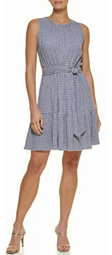 Dkny Trapecio Ajustado Y Acampanado Para Mujer, Nave/ive, 16