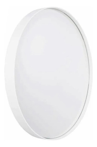 Espejo Redondo Circular 40 Cm Marco Hierro Negro Blanco