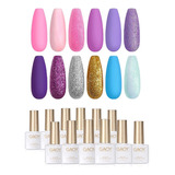 Gel Para Uñas 6+6 Colores Kit Gaoy