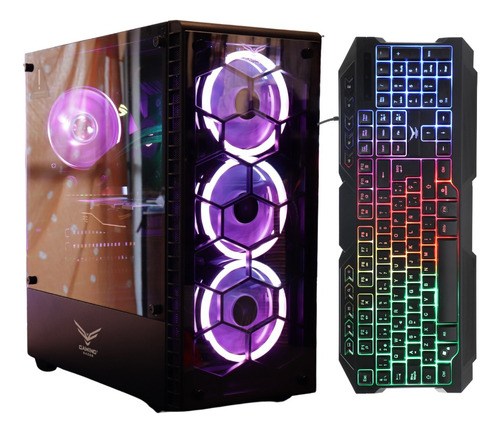 Gabinete Naceb Hydra Cristal Templado Atx Rgb 3 Ventiladores