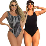 Kit 2 Biquini Maio Feminino Praia Moda Preto Body Maio Gold