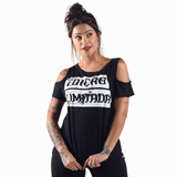 Blusa Estampada Frase Edição Limitada Moda Rock 