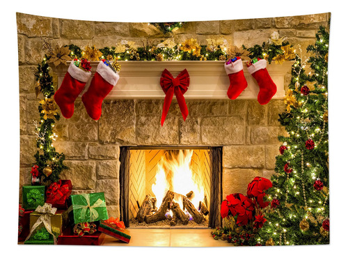 Tapesteria De Chimenea De Navidad Hestiche Hanging Three De