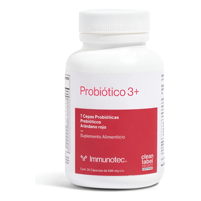 Immunotec Probio 3+ | 7 Cepas Probióticas Y Prebióticos Sabor Sin sabor | Meses sin interés