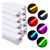 Paquete De 10 Regleta Tubo Led Tipo Neon Color A Elegir 18w