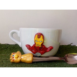 Iron Man 3d. Tazón + Cuchara Personalizados