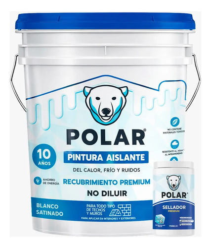 Pintura Polar Super Aislante Cubeta De 19lts + Sellador