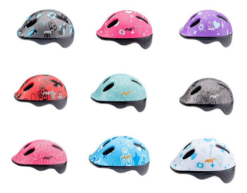 Capacete Infantil Preto E Rosa Criança Kids Regulagem Bike Cor Raio Prata Tamanho Único