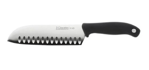 Cuchillo Chef Santoku Alveolado 18cm Acero 3 Claveles Evo