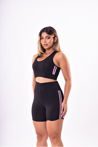 Kit Conjunto Academia Feminino Top E Short Fitness Crossfit