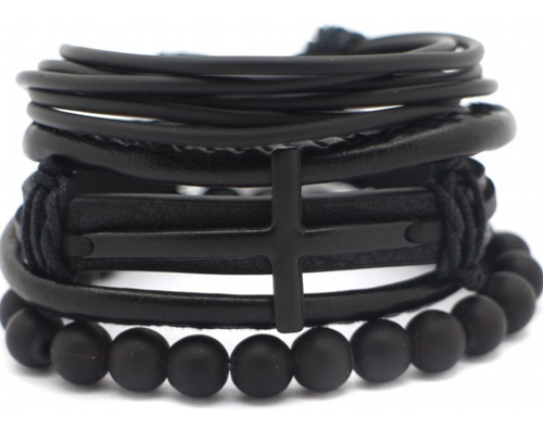 Kit De Pulseiras Cruz  Masculino Universo Maschio