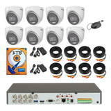 Kit Cctv 8 Cámaras 5mp Domo Colorvu Audio / 1tb 