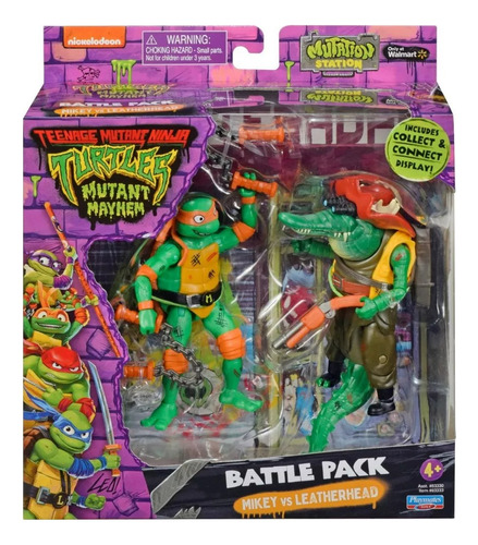 Tortugas Ninja! Mutant Mayhem Battle Pack Mickey Vs Leath