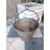 Antiguo Tacho Balde De Zinc Jardinería Decoración 