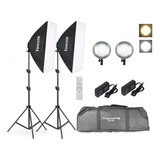 Kit Soft Box Led Dimmer Cor E Luz Estúdio Completo Fonte Biv