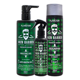 Shaving Gel P/ Barbear + Loção Pós Barba +shampoo Masculino