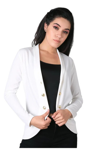 Saco Formal Blazer Mujer Blanco Stfashion 79304226 | Envío gratis