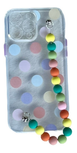 Funda Bolitas Color Muñequera Para iPhone 7 8 Plus Xr Xs Max