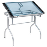 Estudio De Diseños Plegable Craft Station Color Silver/blue Glass