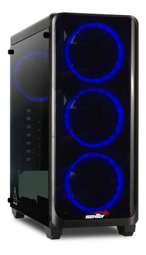 Gabinete Sentey K20 Plus 4 Coolers Rgb Vidrio Templado Atx Color Negro