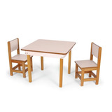 Conjunto Mesa Infantil Gabi 60x60cm + 2 Cadeiras Manu - Rosa