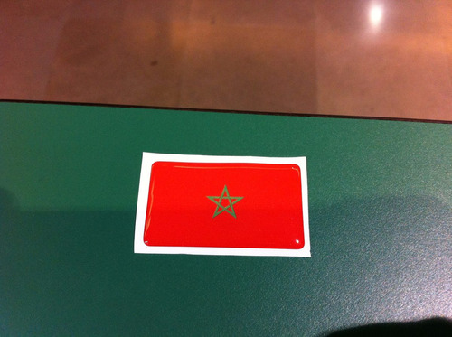 Adesivo Resinado Da Bandeira Do Marrocos 5x3 Cm
