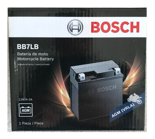 Bateria Bosch Sellada Gel Bb7lb - 12n7a-3a  Motos