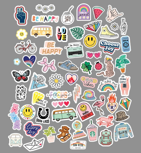 Stickers Random Good Vibes Vinilos Calcos Termos Compu X63