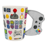 Taza Tazon De Ceramica Joystick Xbox Gris Game Over 