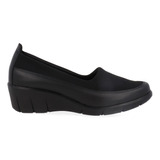 Zapato Confort Vazza Color Negro Con Elástico Para Mujer