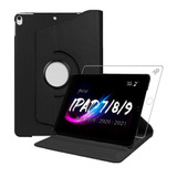 Capa Case Giratória+ Película Vidro P/ iPad 9 Geração Cores