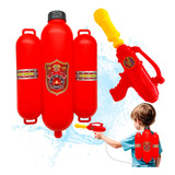 Mochila Pistola De Agua Tanque Rojo Juguete Niños Fun 1500ml