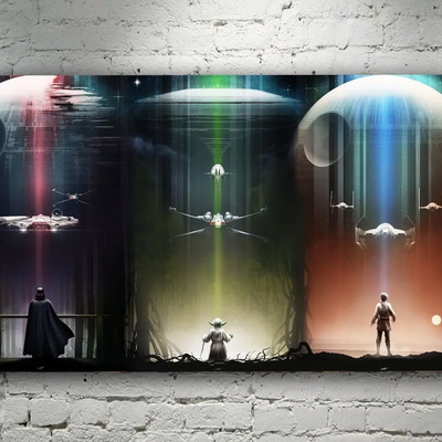 Cuadro Decorativo Star Wars Jedis Vader Luke Yoda 35x55cm Star Wars | Meses sin interés