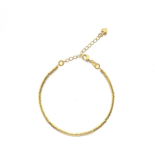 Pulsera Mostacillas Enchapado Oro 18 K