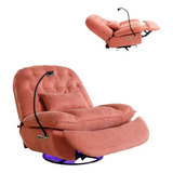 Sofa Reclinable Giratoria Electrica Control De Voz Rojo 