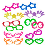 24 Lentes Plastico Carnaval Fiesta Batucada Neon Disfraz