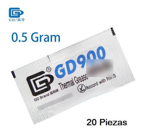 20 Piezas Pasta Termica Gd900 .5g Cpu Gpu Led 4.8 W/m*k