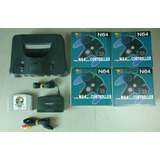 N-64 Console + Mario Kart 64 + 4 Controles Novos N64 Console